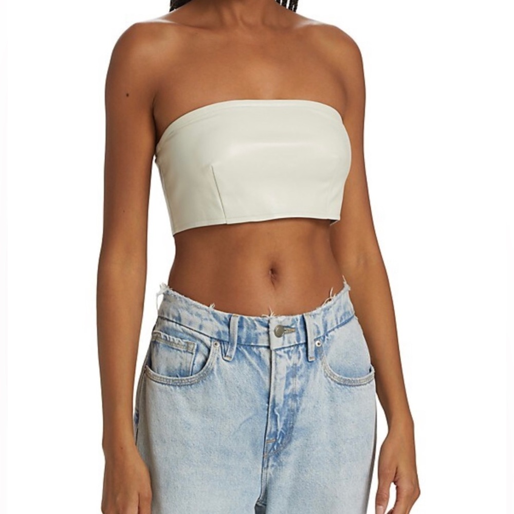 Good American Better Than Faux Leather Bandeau Size 6 (XXXL)